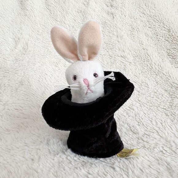 Folkmanis Rabbit In Hat Finger Puppet Plush Magic Trick Bunny Mini 6” Toy - Picture 1 of 6
